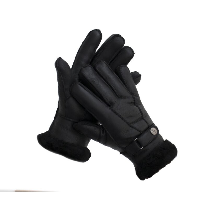 Engel Merino Leather Black Gloves