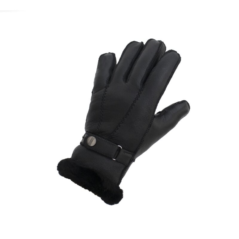 Engel Merino Leather Black Gloves