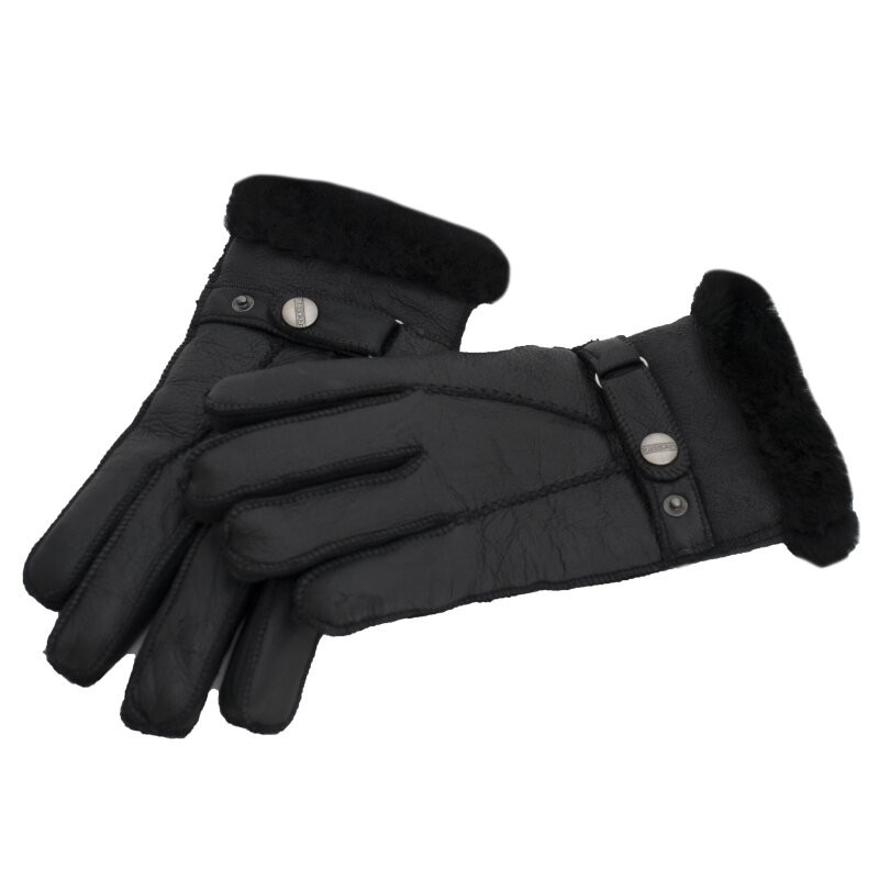 Engel Merino Leather Black Gloves
