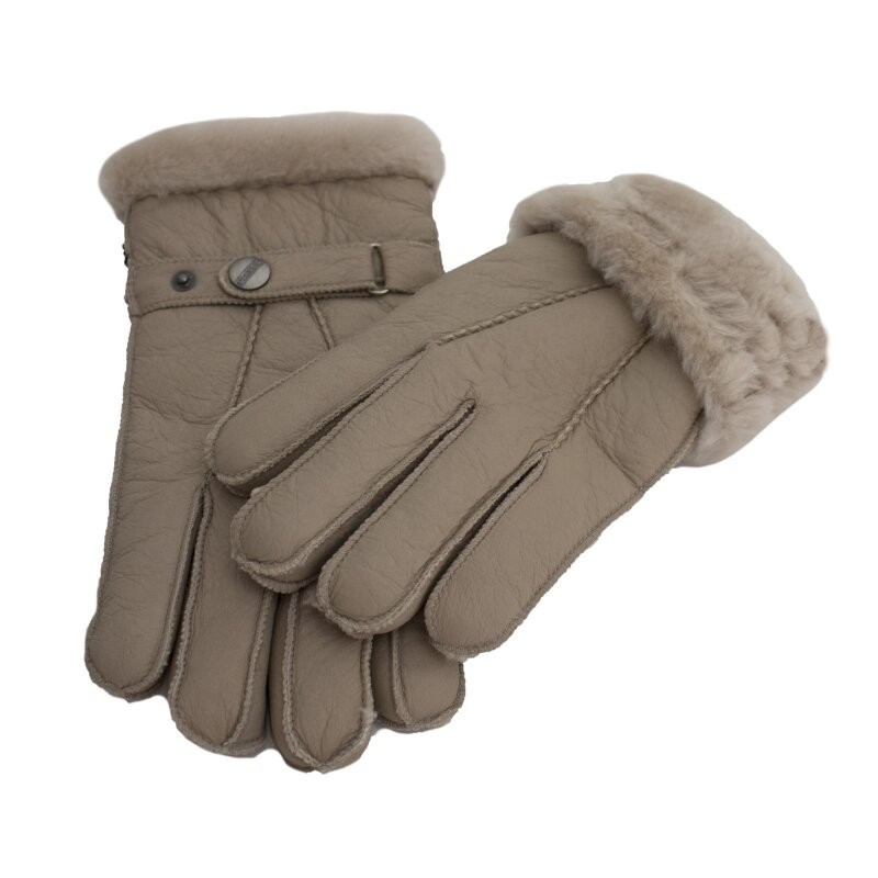Engel Merino Leather Beige Gloves
