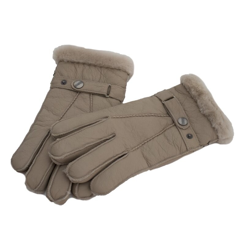 Engel Merino Leather Beige Gloves