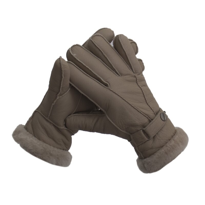 Engel Merino Leather Beige Gloves